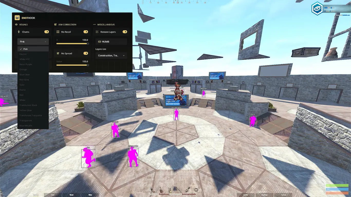 Screenshot 26 do cheat Rust Enot Hook
